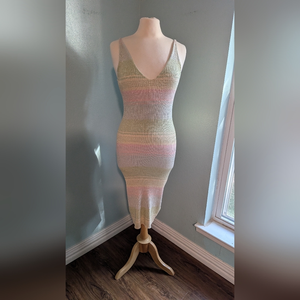 RVCA Pastel Striped Midi Dress